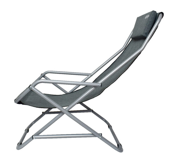 Крісло-Шезлонг Novator SH-7 Grey — Сірий Елегантний Шезлонг для Відпочинку на Природі - Зображення 2