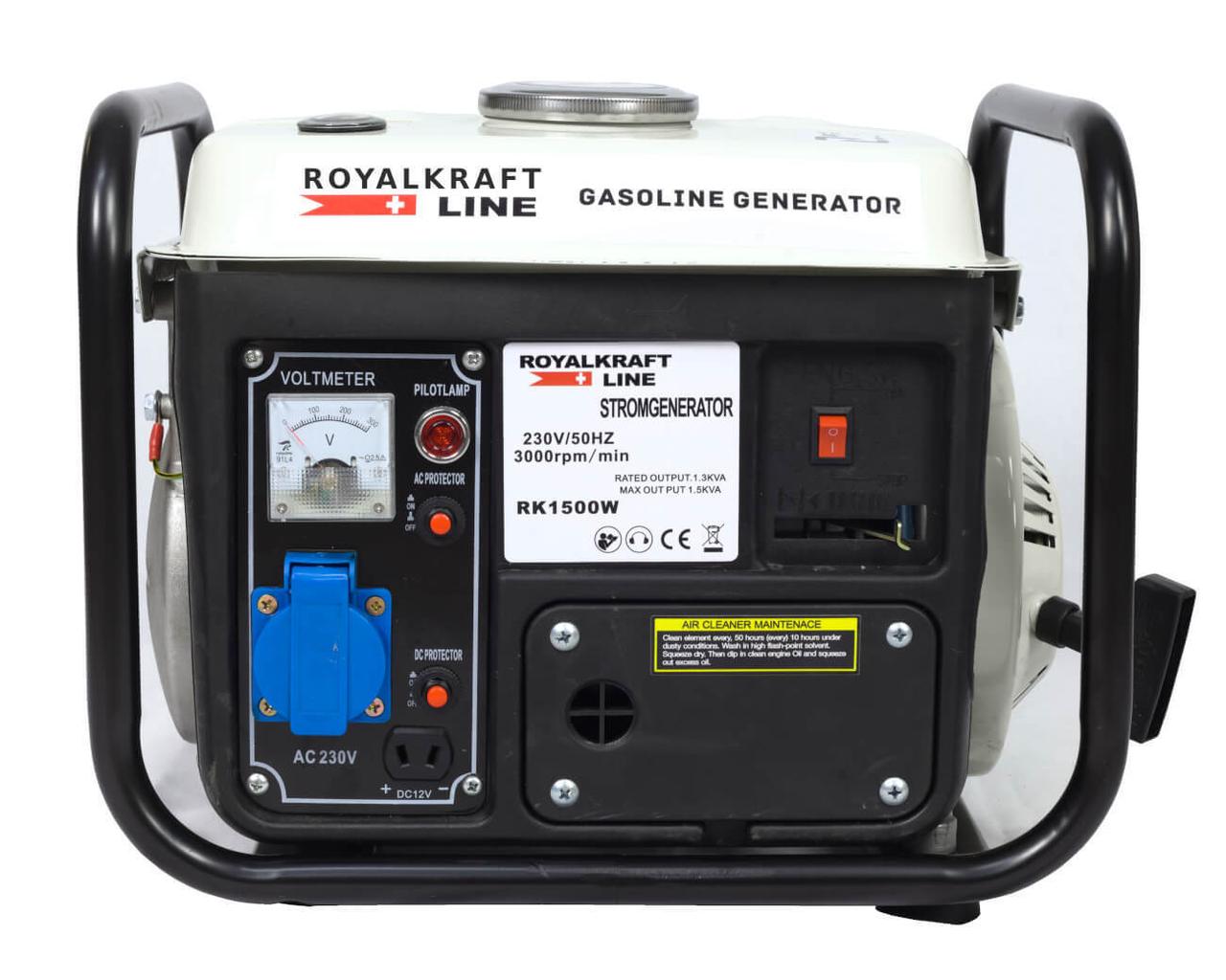 Електрогенератор Royal Kraft Line RK-1500W Бензиновий 1.3кВт Білий 12/230В - Зображення 2