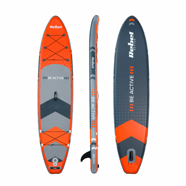 Надувна SUP-Дошка Rebel RBA-4500-OR 350 см — Комплект з Веслом і Дроп-Стінгом для Спокійного Плавання - Зображення 2