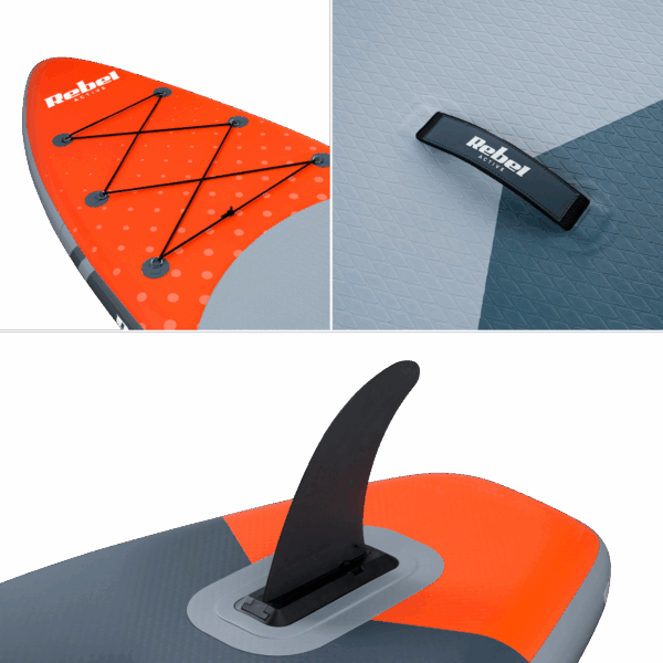 Надувна SUP-Дошка Rebel RBA-4501-OR 350 см — Зі Сидінням для Комфортного Плавання - Зображення 11