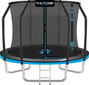 Батут THUNDER INSIDE ELITE з внутрішньою сіткою 8 футів 255 см чорно-блакитний