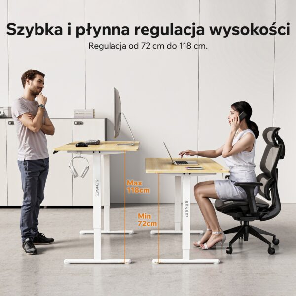 Геймерський стіл SENSE7 Nojo LIGHT 140 см x 70 см ( White , pine) - Зображення 2