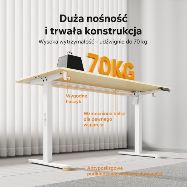 Геймерський стіл SENSE7 Nojo LIGHT 140 см x 70 см ( White , pine) - Зображення 3