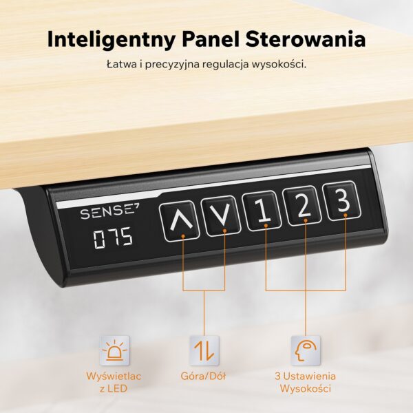 Геймерський стіл SENSE7 Nojo LIGHT 140 см x 70 см ( White , pine) - Зображення 6
