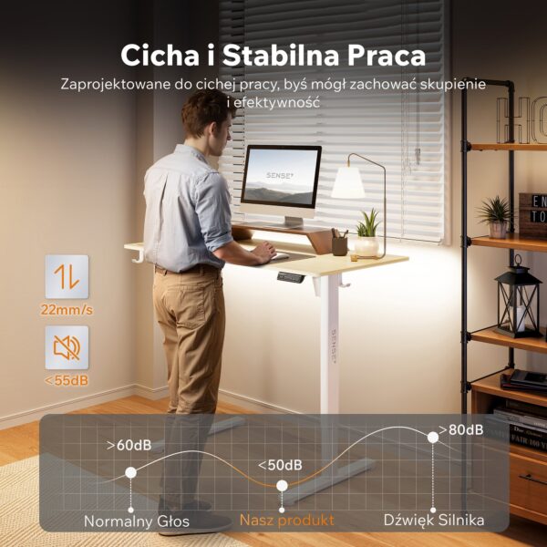 Геймерський стіл SENSE7 Nojo LIGHT 120 см x 60 см ( White , pine) - Зображення 7