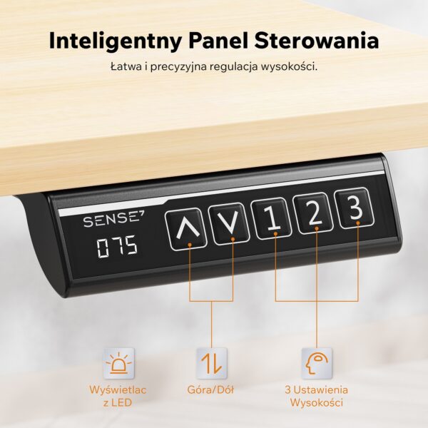 Геймерський стіл SENSE7 Nojo LIGHT 140 см x 70 см ( Black , pine) - Зображення 5
