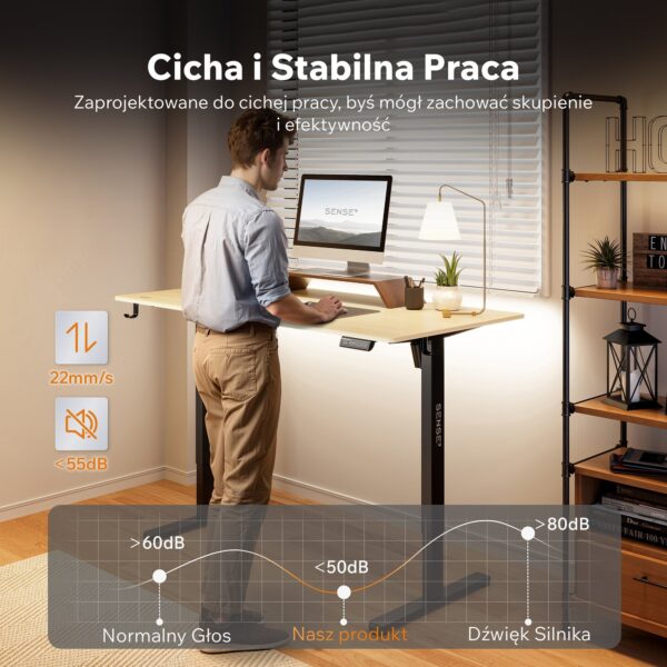 Геймерський стіл SENSE7 Nojo LIGHT 140 см x 70 см ( Black , pine) - Зображення 8