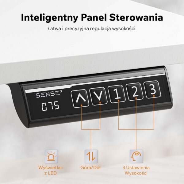 Геймерський стіл SENSE7 Nojo LIGHT 140 см x 70 см ( White ) - Зображення 4