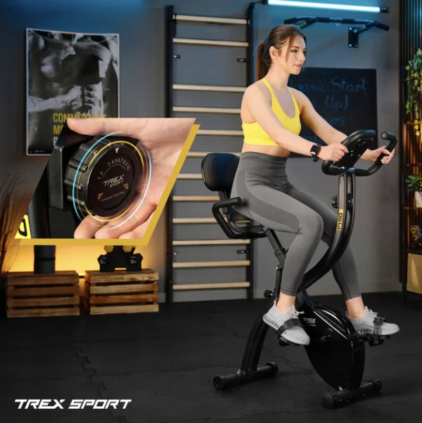 Магнітний складаний велотренажер Trex Sport Xbike PYRO TX-360XB чорного кольору - Зображення 6