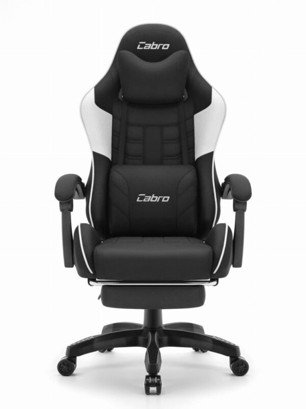 Ігрове крісло Cabro C501 Чорно-біле тканина - Зображення 2