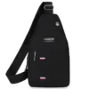 Cумка слінг однолямковий рюкзак тканинна через плече на блискавці чорна