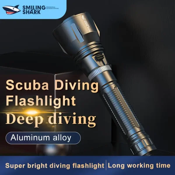 Ліхтарик LED SMILING SHARK M90 22 см для дайвінгу - Зображення 2