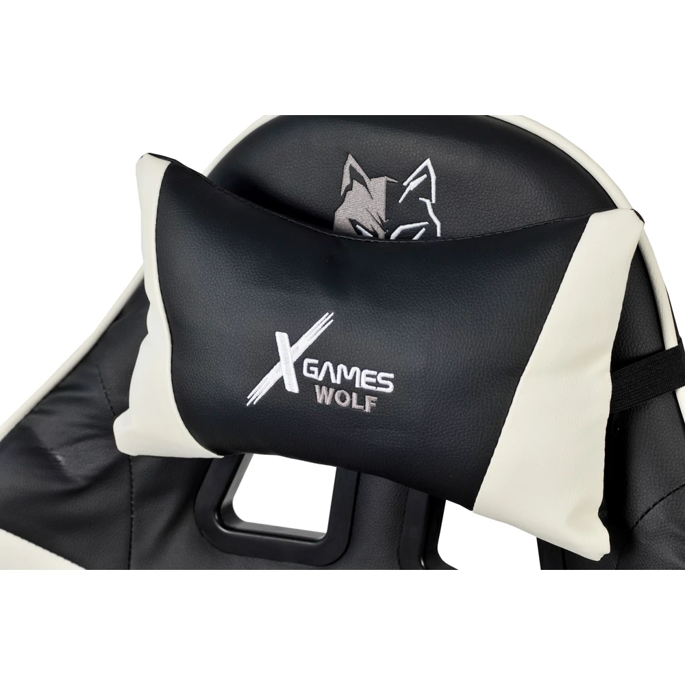 Геймерське крісло Ekspand FG02, чорно-біле екошкіра - Зображення 4