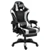 Геймерське крісло Ekspand FG02, чорно-біле екошкіра