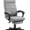 Офісний стілець Mark Adler BOSS 4.4 сірого кольору з підставкою для ніг