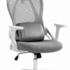 Офісне крісло CABRO C507 сіро-біла тканина