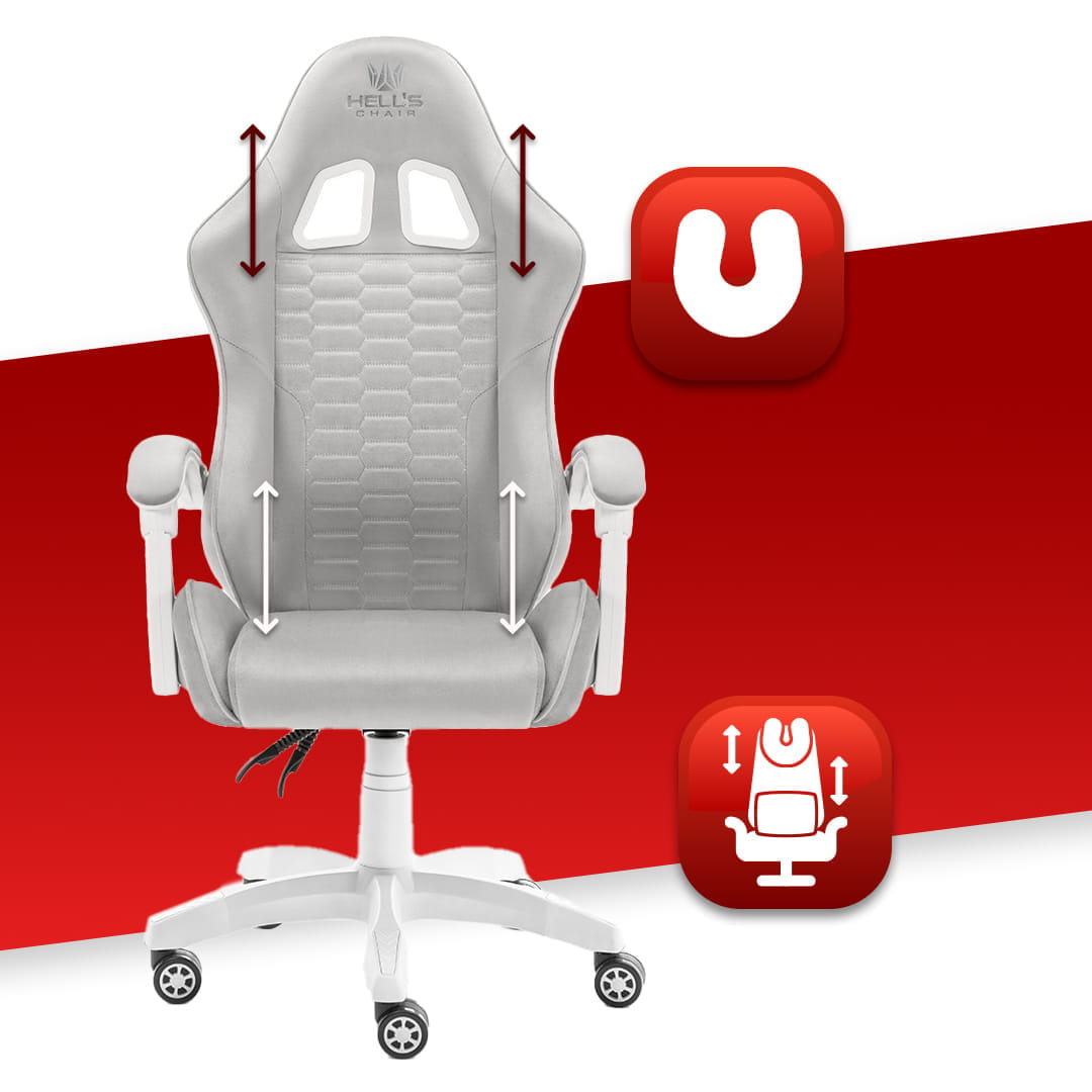 Геймерське крісло тканинне Hell's HC-1000 Grey - Зображення 5