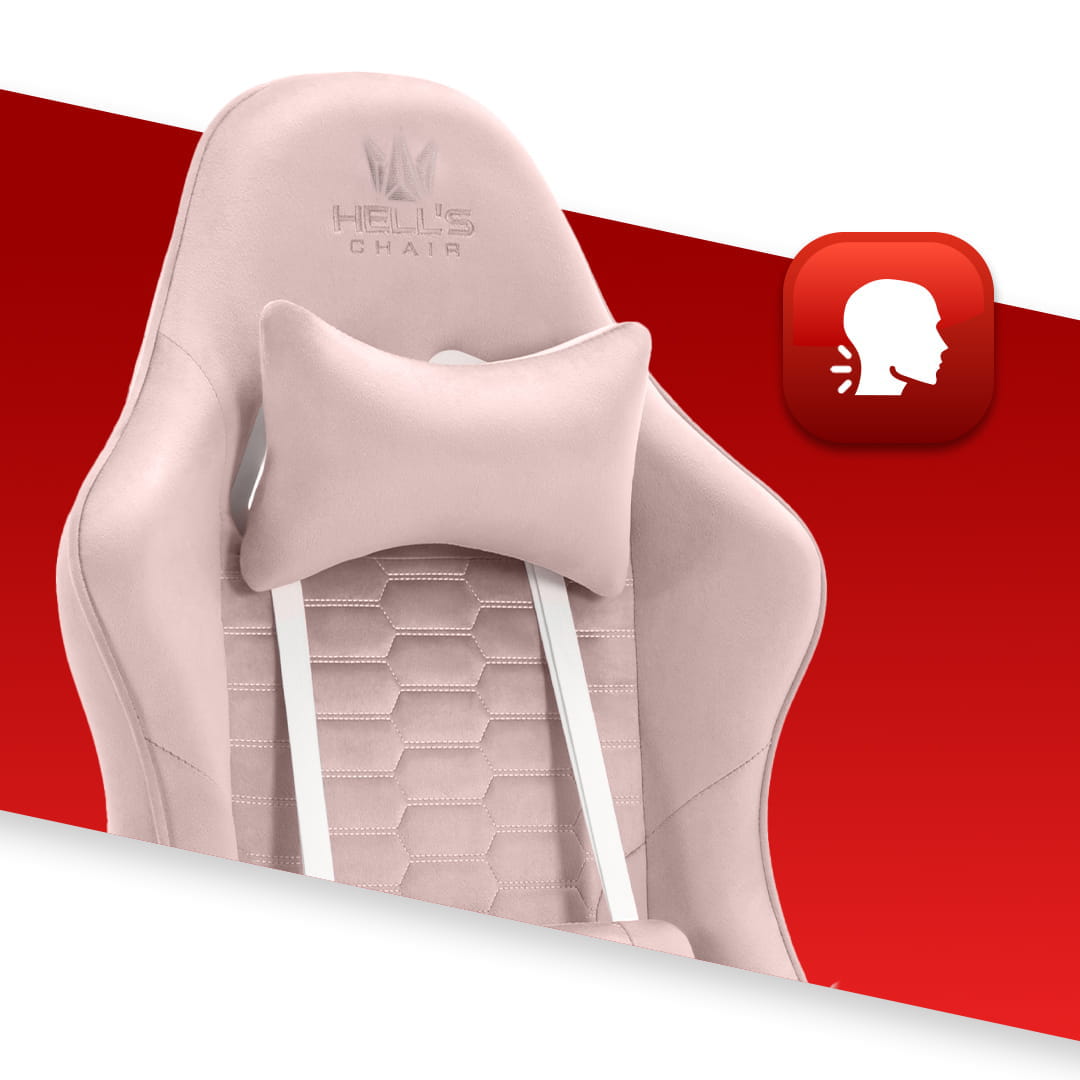 Геймерське крісло Hell's Chair HC-1000 з рожево-білої тканини - Зображення 3