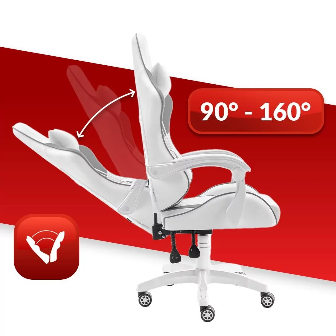 Геймерське крісло Hell's HC-1000 Grey White - Зображення 4