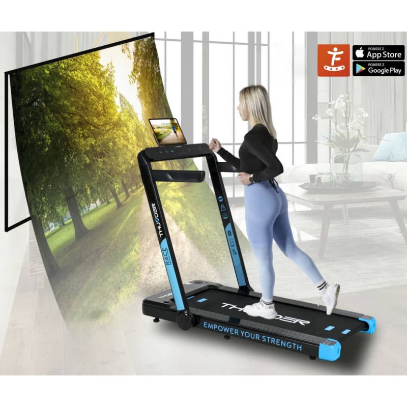 Бігова доріжка електрична THUNDER RACE-BLUE - Зображення 10