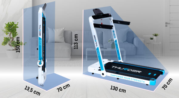 Бігова доріжка електрична THUNDER RACE-WHITE - Зображення 3