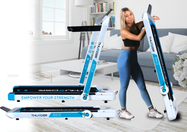 Бігова доріжка електрична THUNDER RACE-WHITE - Зображення 6