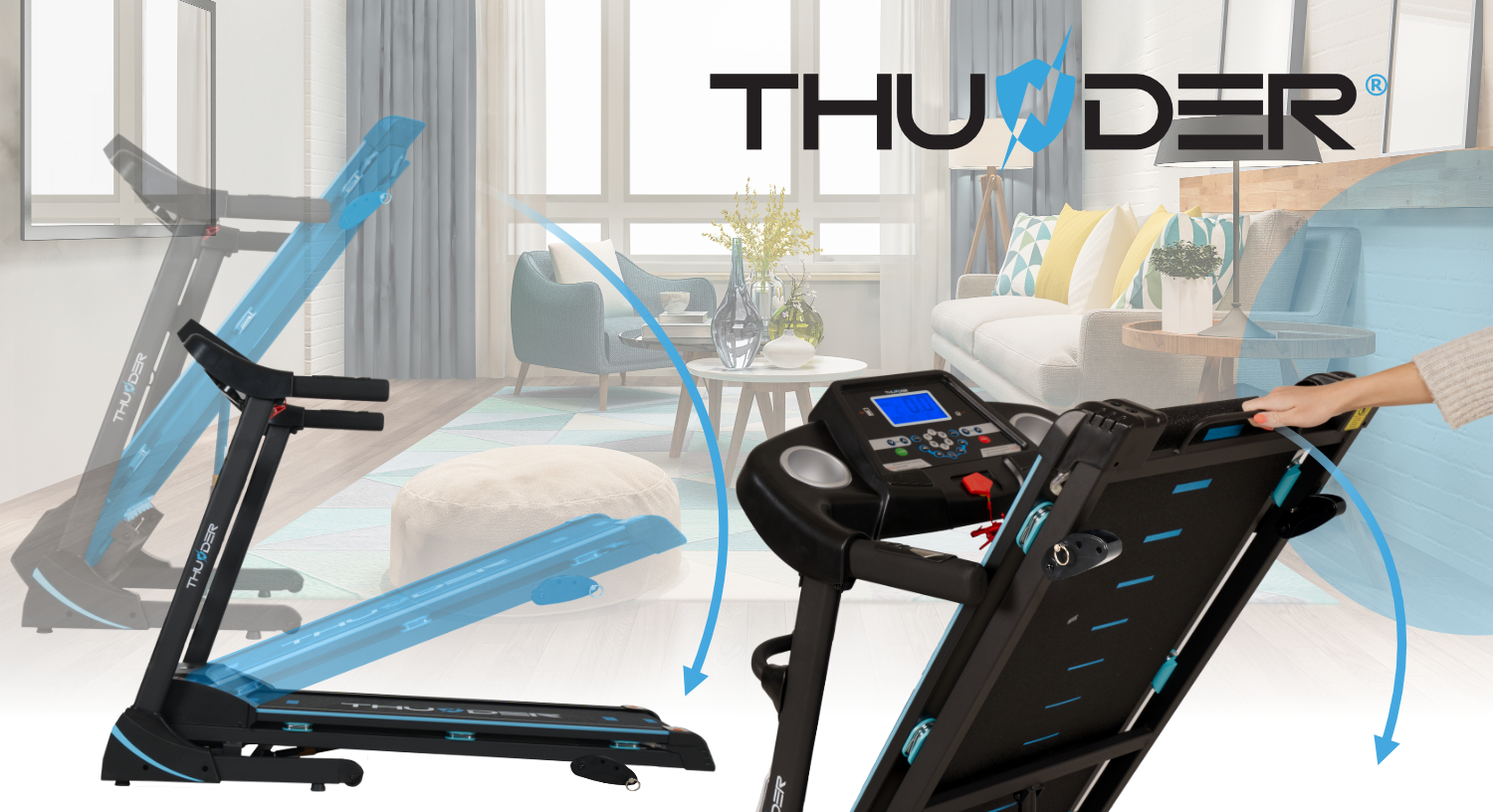 Бігова доріжка електрична THUNDER ICON-BLACK - Зображення 7