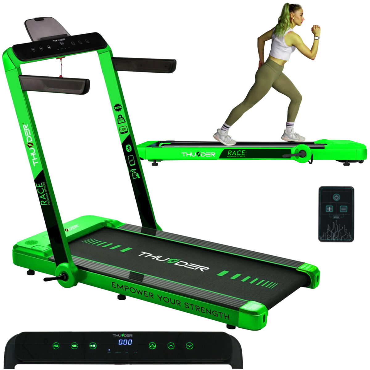 Бігова доріжка електрична THUNDER RACE-GREEN - Зображення 5