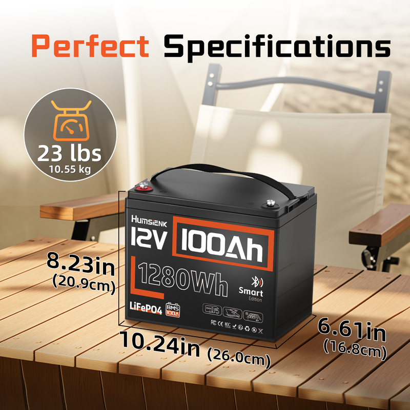 Акумулятор Humsienk 100Ah Bluetooth LiFePO4 12V (HS12V100AH100BT) - Зображення 3