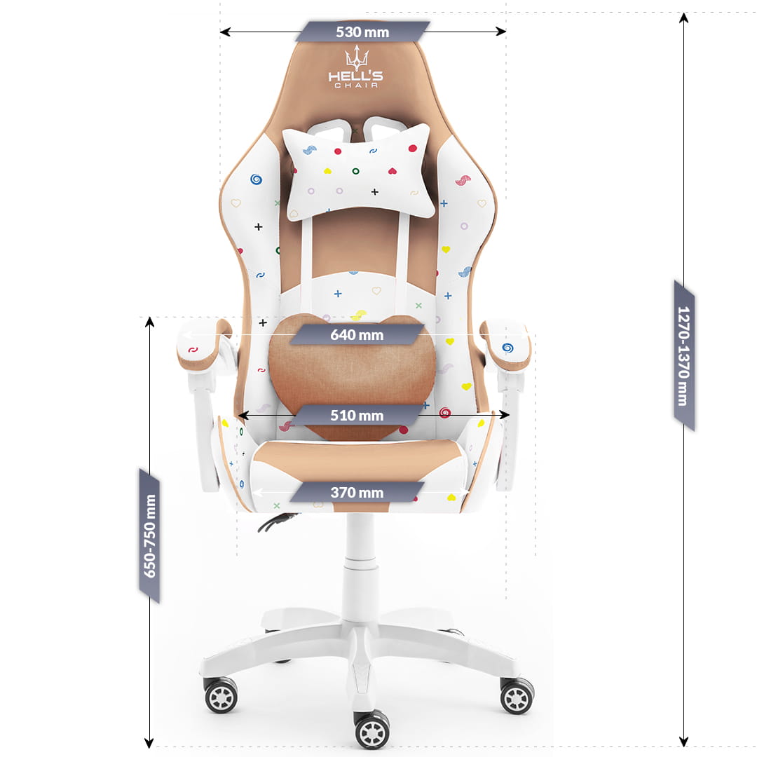 Геймерське крісло Hell's Chair Rainbow Biege екошкіра - Зображення 7