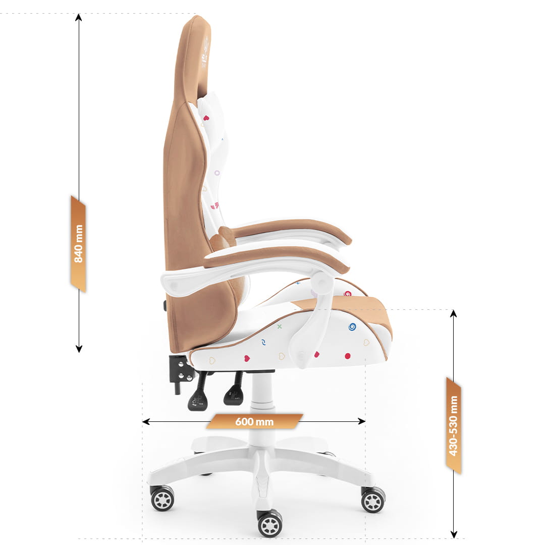 Геймерське крісло Hell's Chair Rainbow Biege екошкіра - Зображення 8