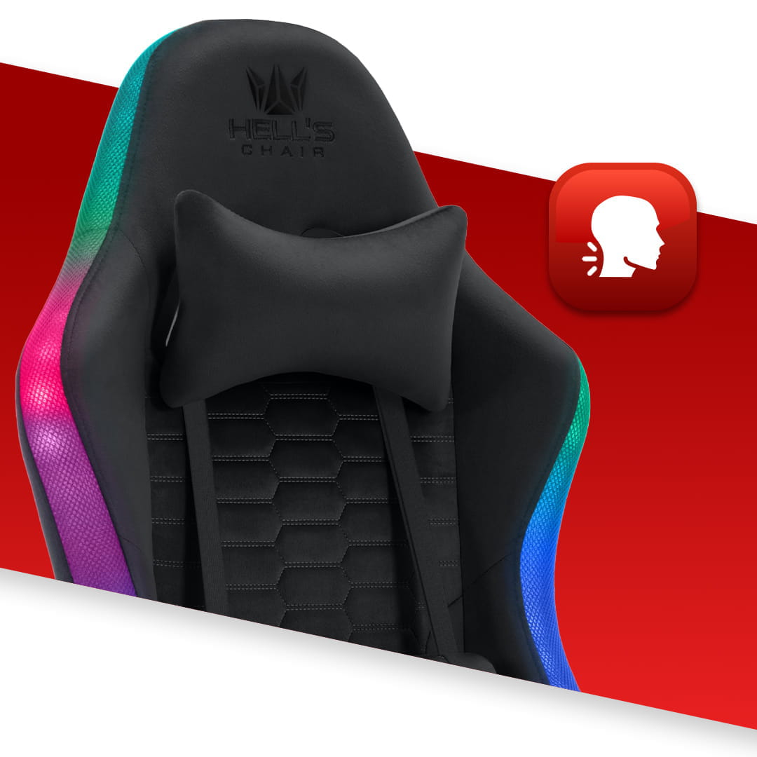 Геймерське крісло тканинне Hell's Chair HC-1000 Black LED - Зображення 6