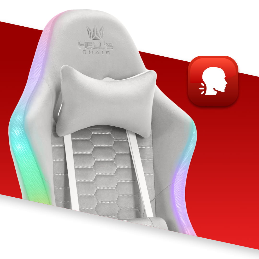 Геймерське крісло тканинне Hell's Chair HC-1000 Grey LED - Зображення 6