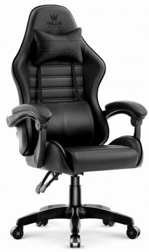 Геймерське крісло екошкіра Hell's Chair HC-1003 2.0 чорне