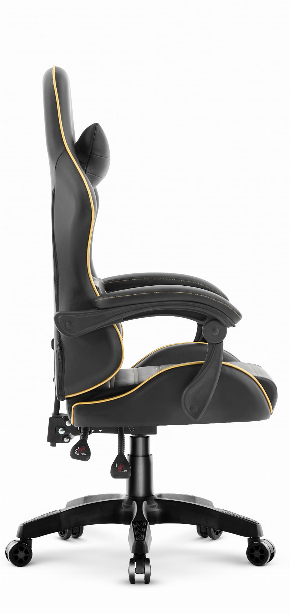 Геймерське крісло екошкіра Hell's Chair HC-1003 2.0 чорне золото - Зображення 4