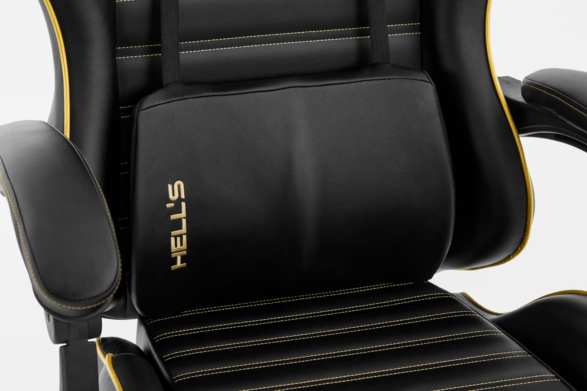 Геймерське крісло екошкіра Hell's Chair HC-1003 2.0 чорне золото - Зображення 5