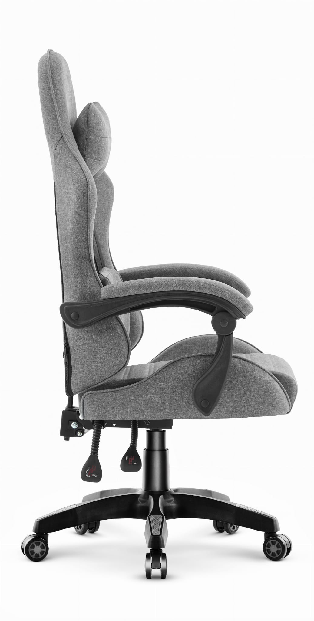 Геймерське крісло Hell's Chair HC-1003 2.0 Grey Black тканина - Зображення 6