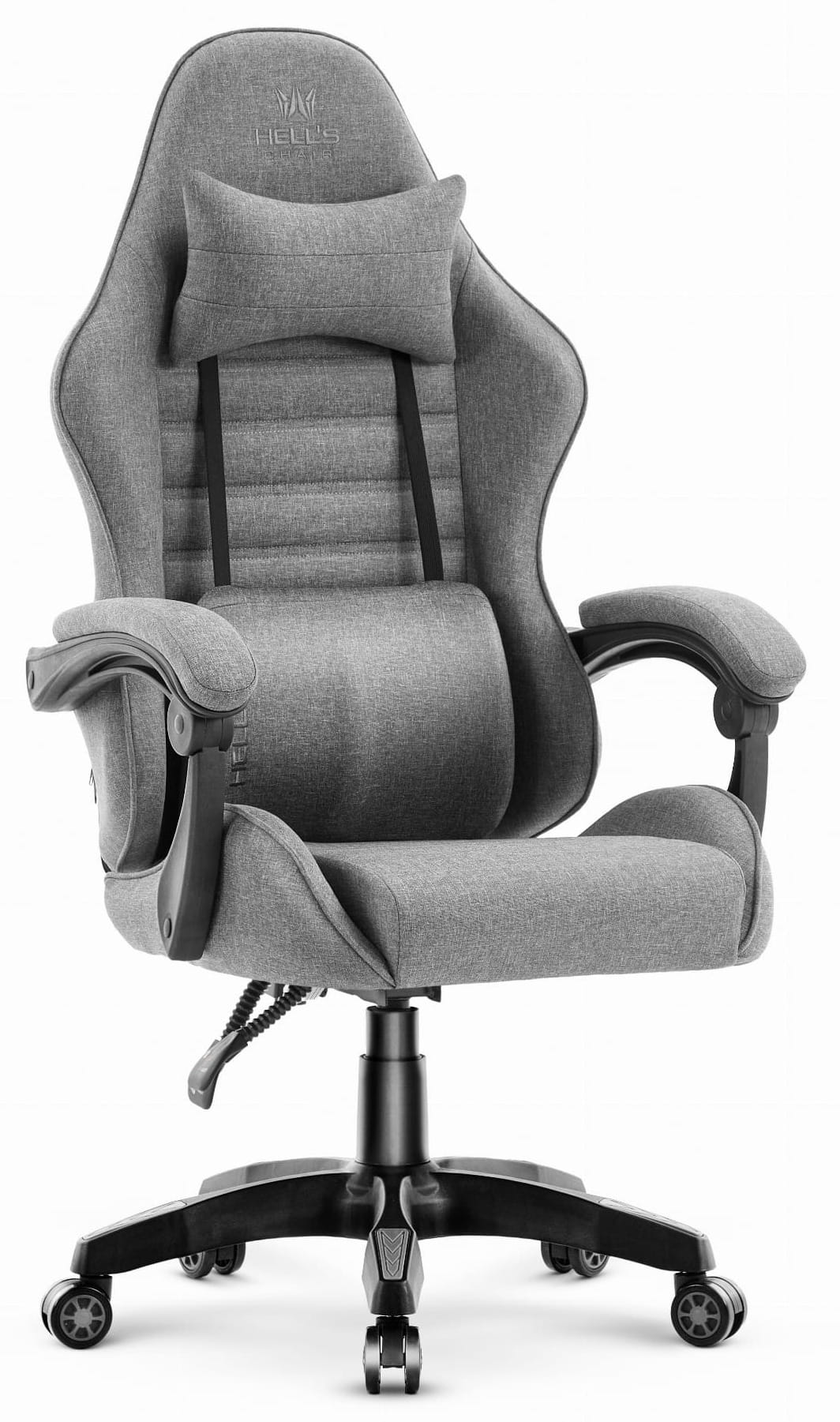 Геймерське крісло Hell's Chair HC-1003 2.0 Grey Black тканина