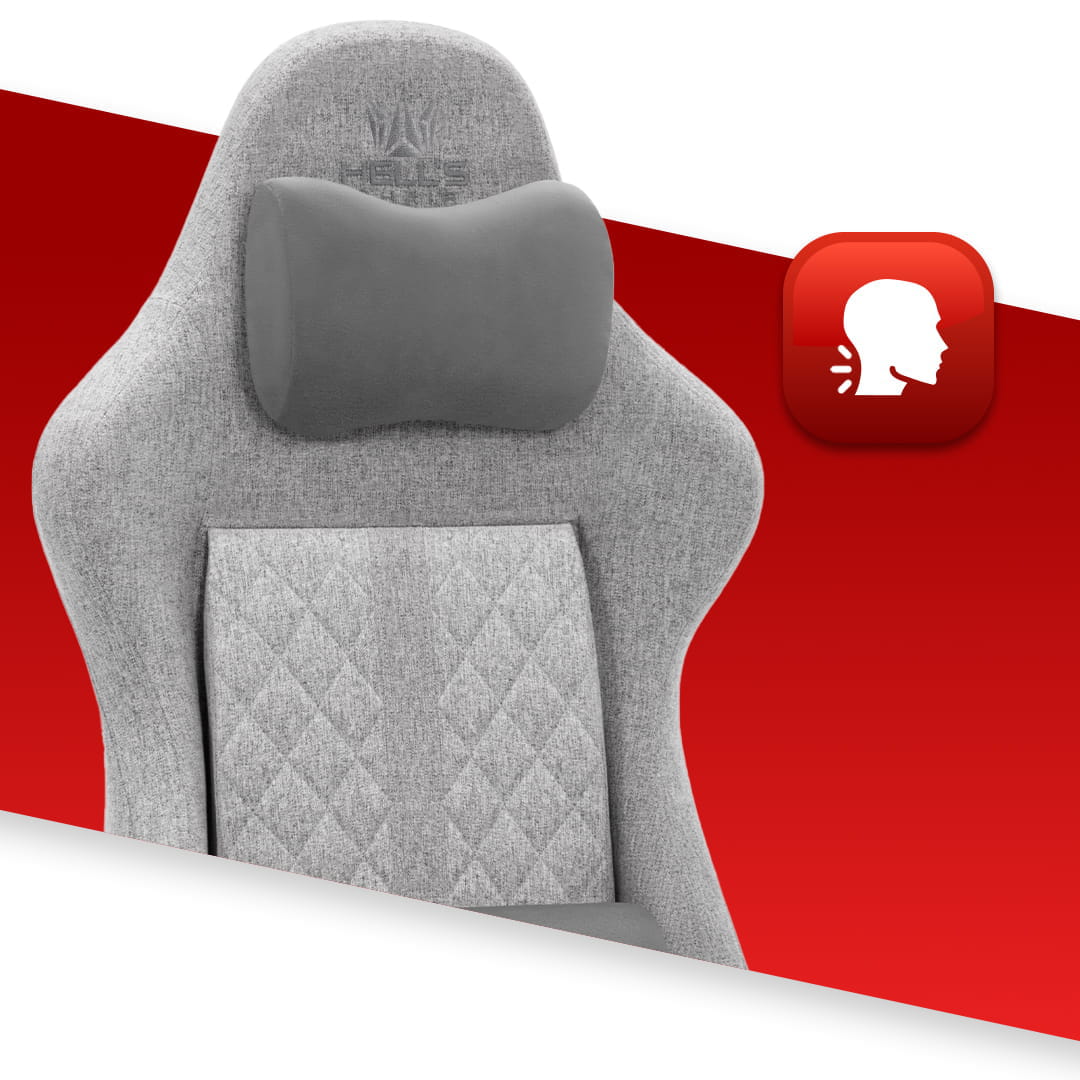 Геймерське крісло Hell's Chair HC-1006 Grey Black тканина - Зображення 8