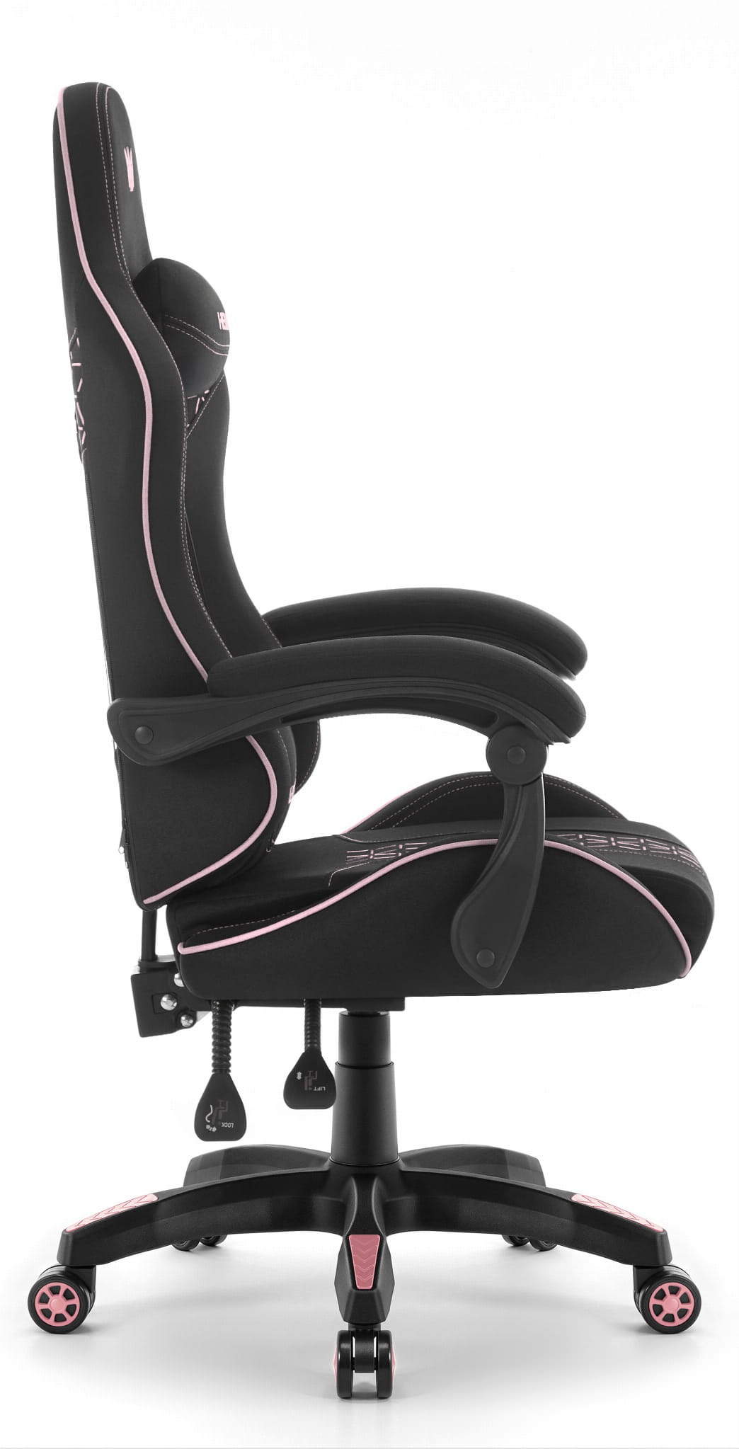 Геймерське крісло Hell's Chair HC-1008 Black Pink 2.0 тканина/сітка - Зображення 3