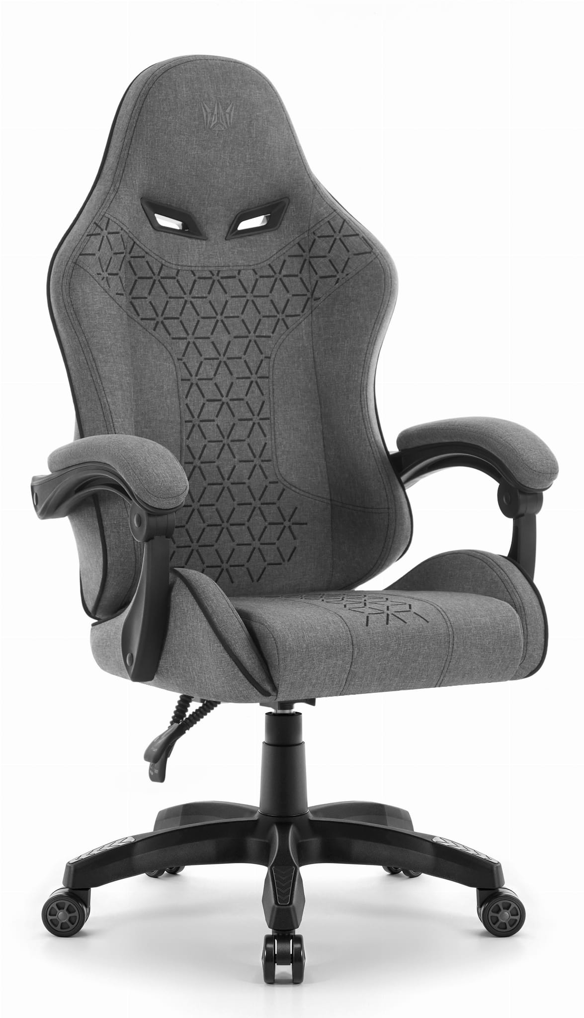 Геймерське крісло Hell's Chair HC-1008 Grey Black 2.0 тканина/сітка - Зображення 2