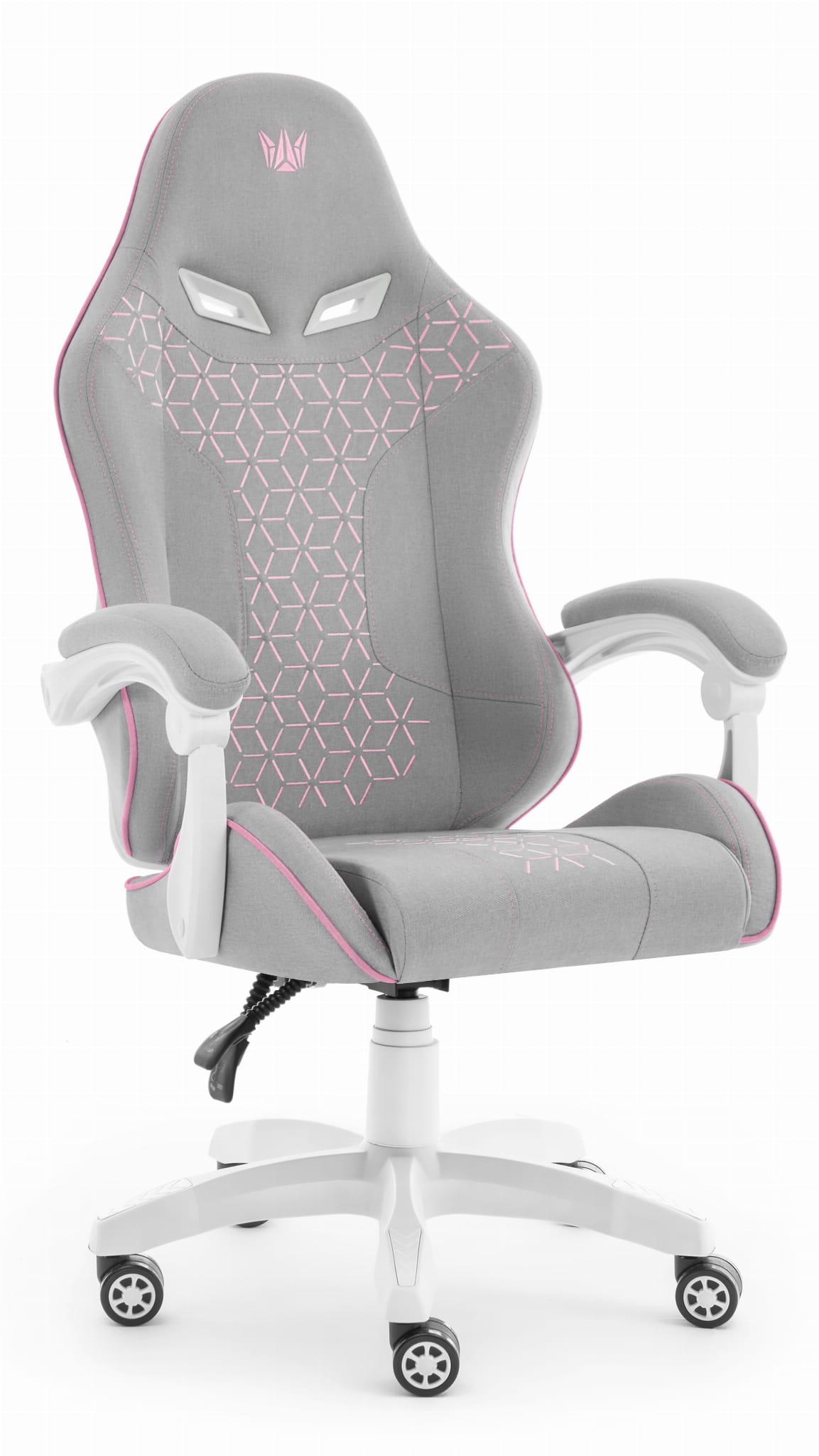 Геймерське крісло Hell's Chair HC-1008 Grey Pink 2.0 тканина/сітка - Зображення 2