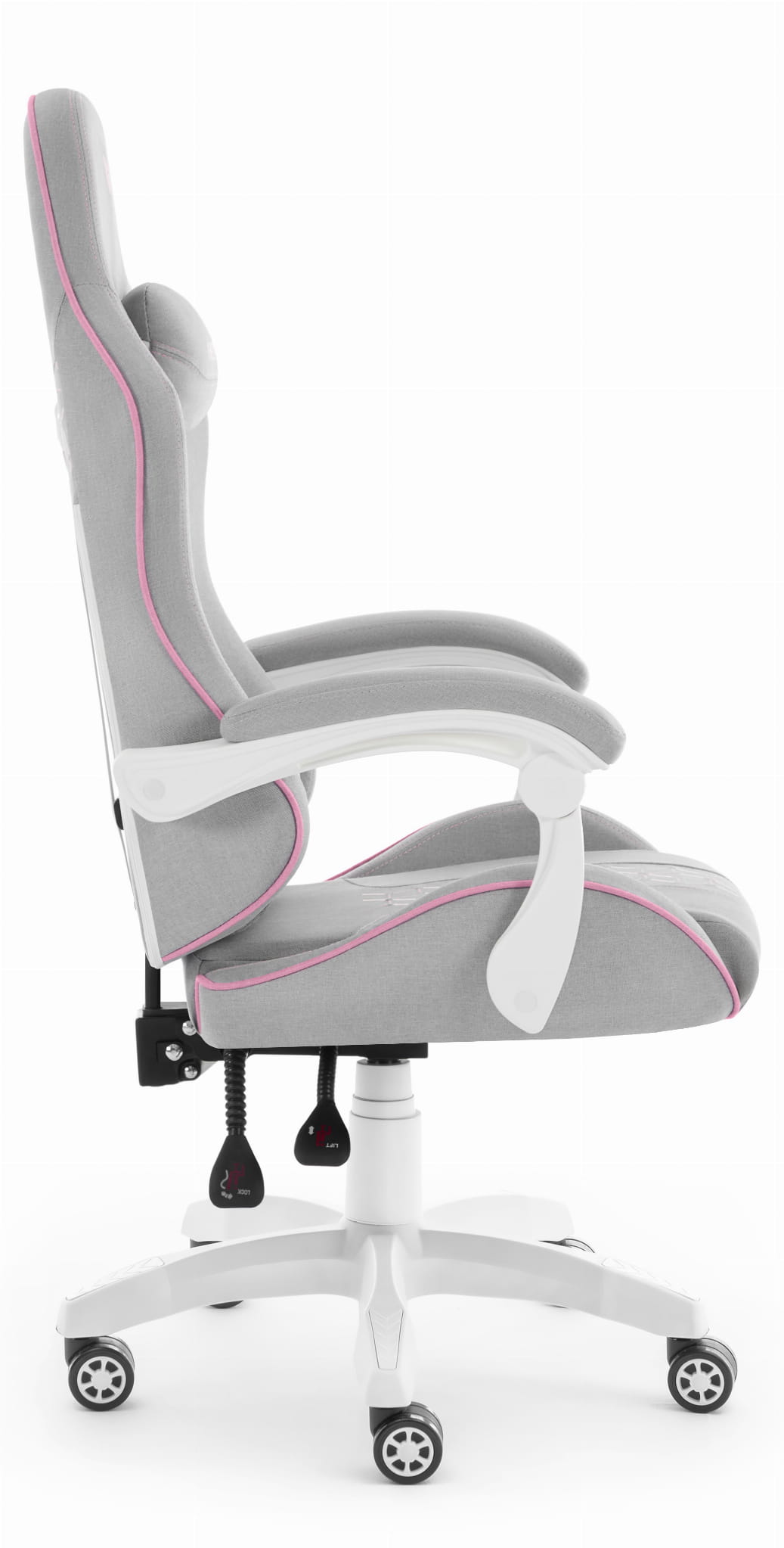 Геймерське крісло Hell's Chair HC-1008 Grey Pink 2.0 тканина/сітка - Зображення 4