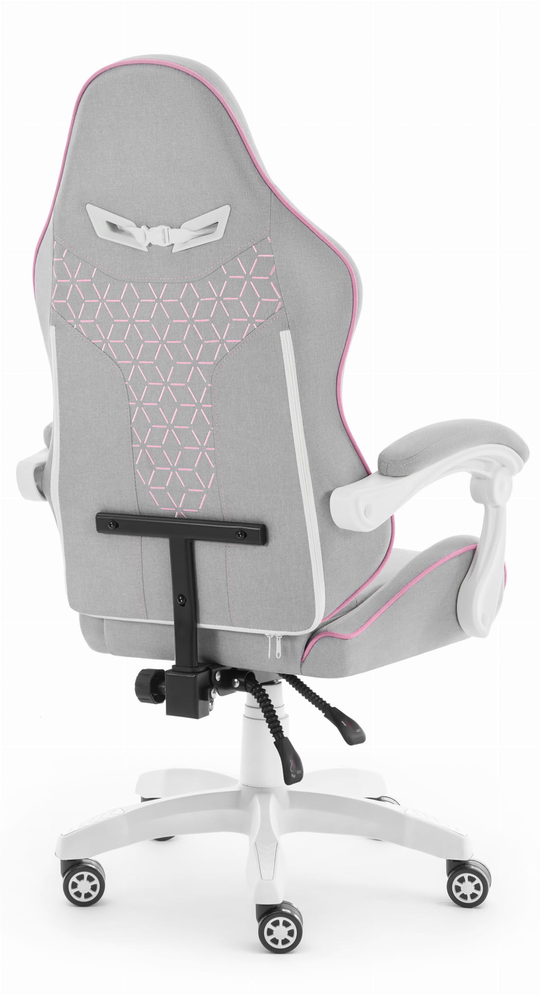 Геймерське крісло Hell's Chair HC-1008 Grey Pink 2.0 тканина/сітка - Зображення 5