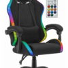 Геймерське крісло Hell's Chair HC-1012 Black LED RGB тканина