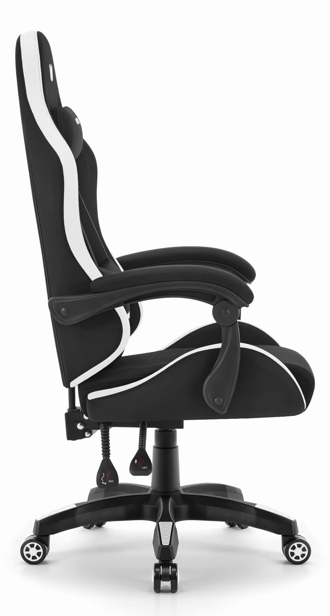 Геймерське крісло Hell's Chair HC-1012 Black White тканина - Зображення 5