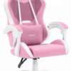 Геймерське крісло Hell's Chair HC-1012 Pink Whit тканина