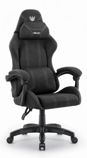 Геймерське крісло Hell's Chair HC-1014 Black White тканина