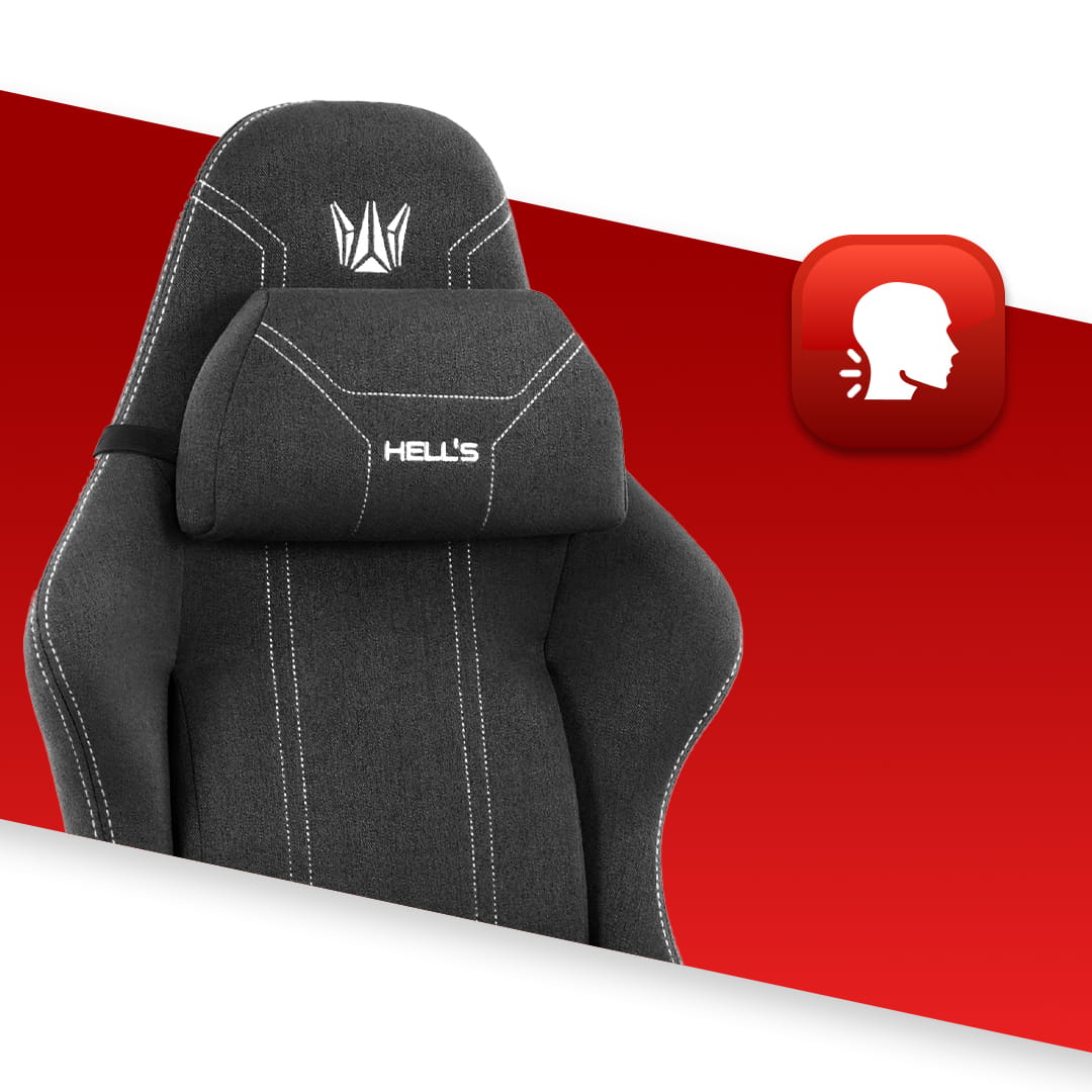 Геймерське крісло Hell's Chair HC-1014 Black White тканина - Зображення 8