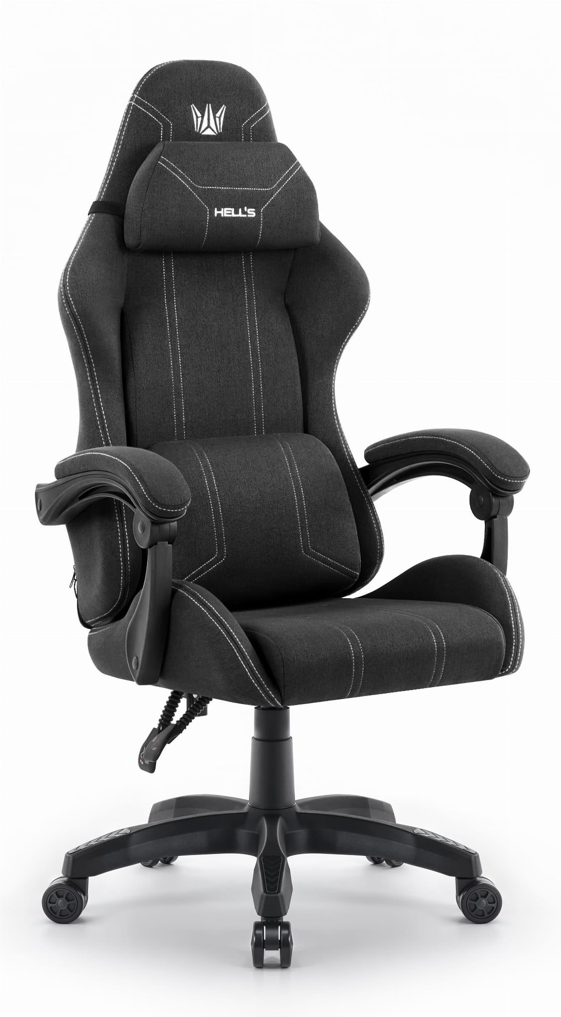 Геймерське крісло Hell's Chair HC-1014 Black White тканина
